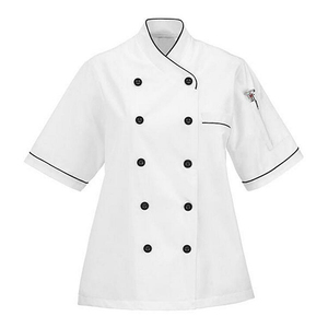 Manteau de <span class=keywords><strong>cuisine</strong></span> à manches courtes, uniforme de chef français de <span class=keywords><strong>cuisine</strong></span>, couleurs vente <span class=keywords><strong>en</strong></span> gros - Product Image 5