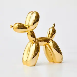 Toptan büyük fiber heykeli-Online satış Dropship dekorasyon ev dekor lüks altın kırmızı gümüş balon köpek heykeli