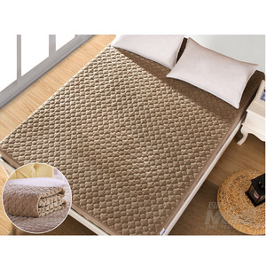 Multi <strong>Quilting</strong> Polyester Mattress <strong>Protector</strong> with Skirt Plain Style Bed Mat for Bedroom - Product Image 1