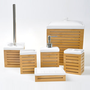 Artículos <span class=keywords><strong>para</strong></span> el hogar Madera <span class=keywords><strong>de</strong></span> bambú natural 6 piezas Juego <span class=keywords><strong>de</strong></span> <span class=keywords><strong>accesorios</strong></span> <span class=keywords><strong>de</strong></span> baño <span class=keywords><strong>de</strong></span> cerámica <span class=keywords><strong>para</strong></span> decoración del hogar - Product Image 2