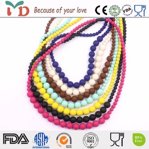 Gros Baby Safe Silicone <span class=keywords><strong>Maman</strong></span> Infirmiers <span class=keywords><strong>Collier</strong></span> Populaire Couleurs De Bonbons SANS BPA Silicone Bébé de <span class=keywords><strong>Dentition</strong></span> Perles - Product Image 6