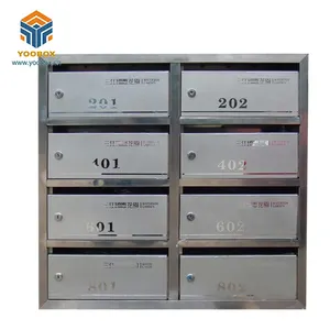 Apartment Building Cluster Stainless Steel Metal Mailbox Cabinet