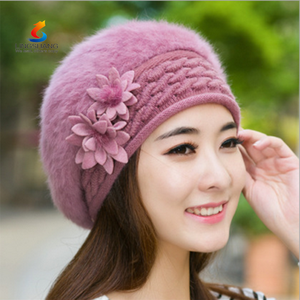 Korean women Vogue children beret hat lady fall thick socks warm wool hat rabbit fur hat - Product Image 3