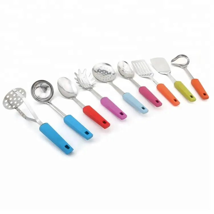 Conjunto de utensílio de cozinha, utensílio de cozinha de plástico colorido diário usado