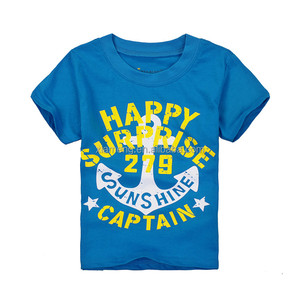 Venta al por mayor azul marino de manga corta impresa camisetas para chicos - Product Image 1