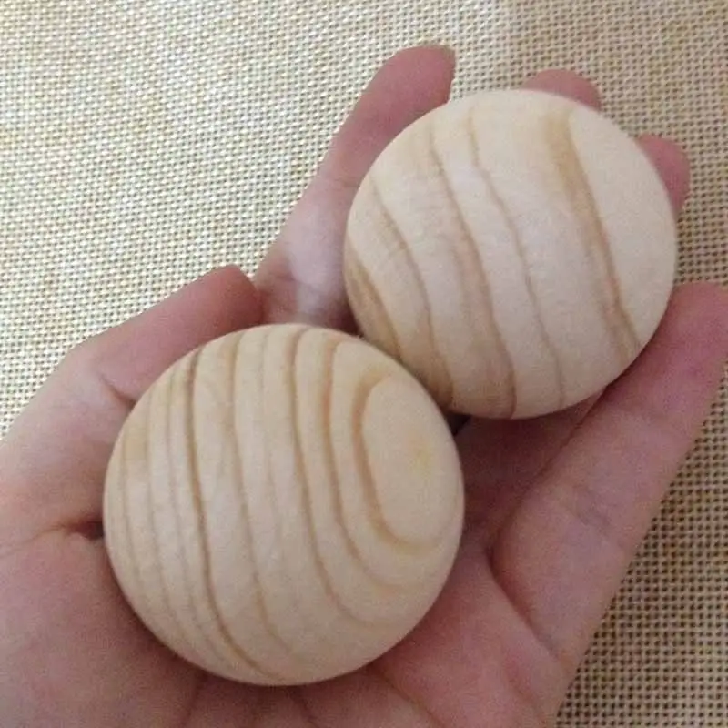 Aroma Scented Fragrant Wood Wooden Balls 4センチメートルNaturalためHome Office