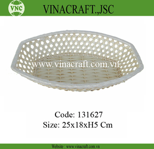 Panier de rangement ovale en bambou de couleur naturelle pour cuisine ménage stockage des aliments plateau quotidien emballé en boîte - Product Image 3