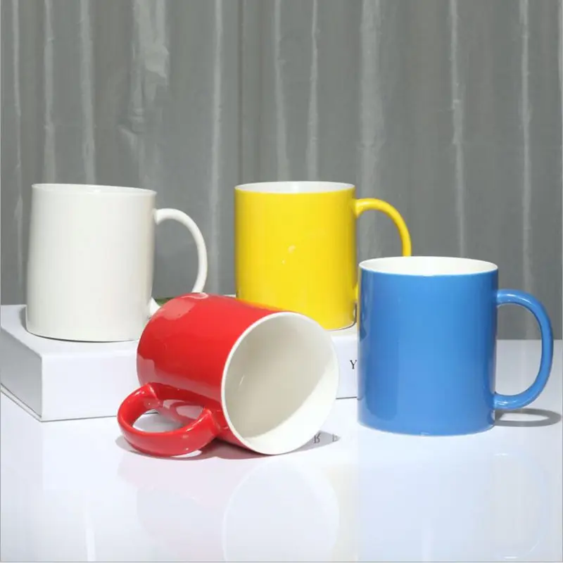 Mug Glasir Iklan Sublimasi Mug Bermerek Keramik Mug Kopi Kustom Logo Pelanggan 500 Pcs untuk 1 Pengguna Tradisional