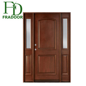 Pintu Desain Lengkungan Pintu Masuk Depan Kayu Solid Satu Setengah Bundar - Product Image 2