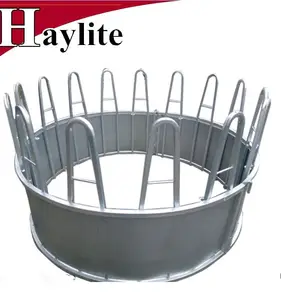 Steel round hay slow bale feeder for cattle and horse