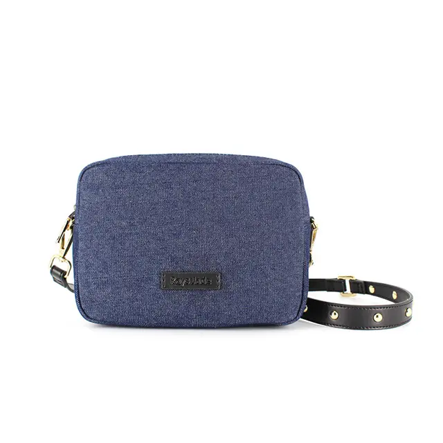 Custom private label wholesale latest new design fashion women cheap price deep blue denim luxury mini cross body bag