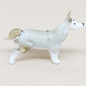 가정 장식을위한 무라노 램프 작업 유리 공예 허스키 개 동물 입상 - Product Image 2