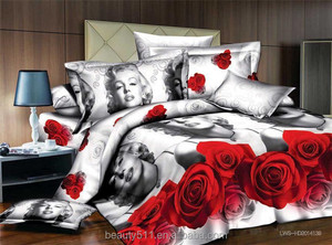 2017 nuovo Design elegante cotone fiore lenzuolo stampa colorato magico di alta qualità 3d copriletto set lenzuolo BS34 - Product Image 5