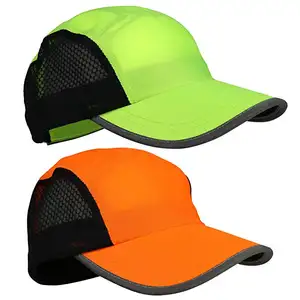 High Visibility Safety Unstructured Cap With Reflective Gear For Running At Night Athletic Sports Hat