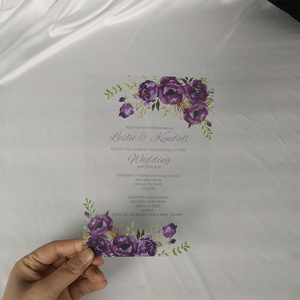 <span class=keywords><strong>Carte</strong></span> d'<span class=keywords><strong>invitation</strong></span> de <span class=keywords><strong>mariage</strong></span> élégante en acrylique transparent fin avec design floral <span class=keywords><strong>personnalisé</strong></span>, style moderne de luxe pour événements uniques de couples - Product Image 5