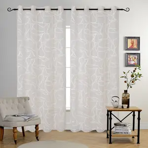 Best Selling New Technology Rubber Printing Sheer Curtain