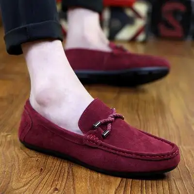 Men Casual Moccasin Shoes Men's Loafers Soft Suede Leather Shoes Men's Flats Gommino Driving Shoes