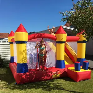 Sân Sân Sau Inflatable Bounce House Trẻ Em Bouncy Castle Obstacle Course Với Slide