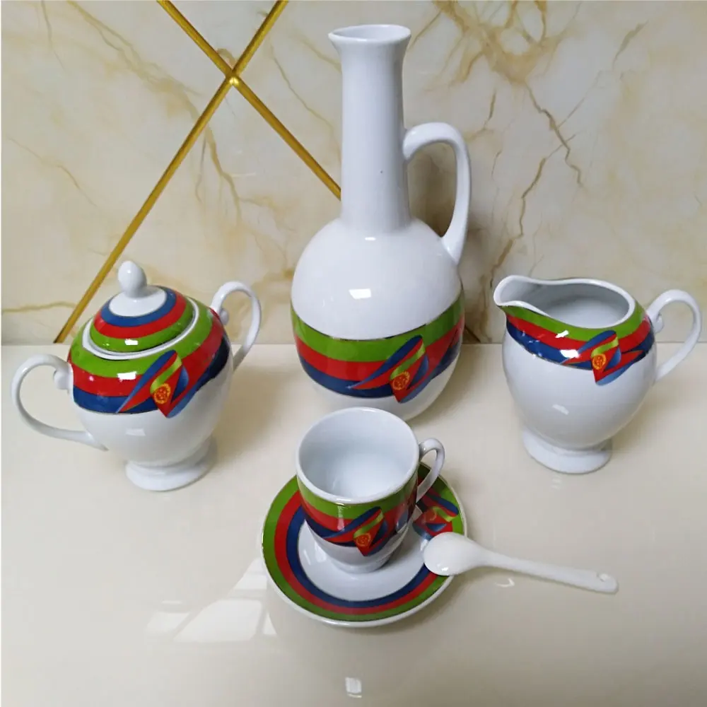 Eritrean kahve seti için geleneksel tasarım kahve töreni 22 adet