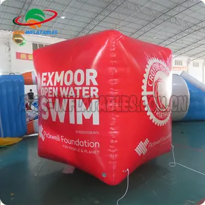 Boya flotante inflable grande, boya de marcador inflable para triatlones deportes