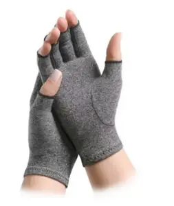 圧縮手袋関節痛 Suppliers-アマゾン中国手指なし灰色加熱スパンデックス圧縮圧力磁気療法抗関節炎手袋女性の痛み