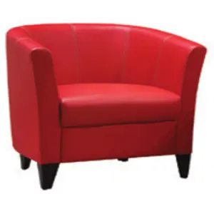Furnitur Ruang Kantor Tunggal, Sofa Tunggu Santai Warna Merah Kulit Untuk Hotel dan Kopi