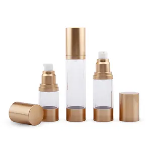 Cosmetic Packaging Skin Care Serum Rose Gold Airless Bottle Airless Pump Bottle Set White And Rose Gold Airless Pump Bottle