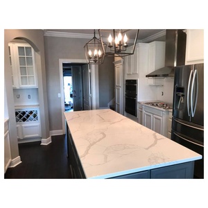 पॉलिश calacatta सफेद संगमरमर क्वार्ट्ज पत्थर रसोई worktops