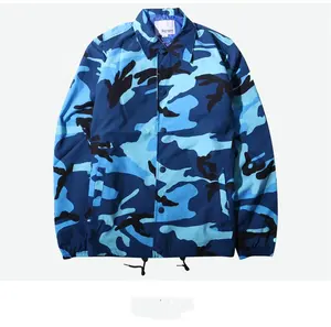 2020 Neue Plus Size benutzer definierte Logo blau Camo Trainer Jacke Nylon rosa Twill Trainer Jacken schlichte Männer