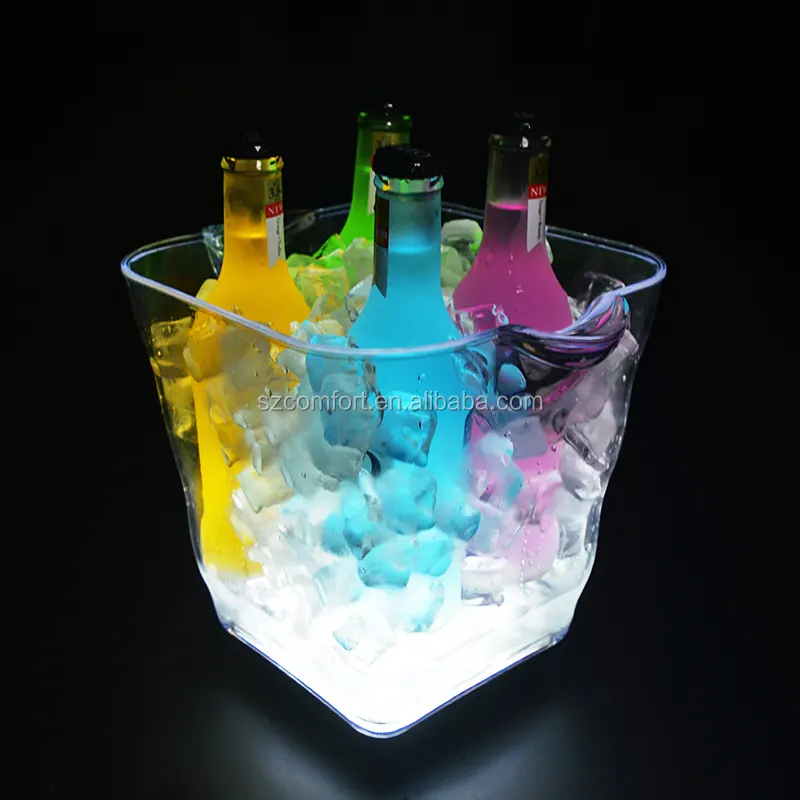 Botella de agua transparente y duradera, Cubitera de hielo, led, para vodka, Fiyi