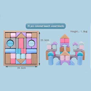 ไม้ธรรมชาติเกรดสูงบีช28บันทึกการสร้างบล็อกสำหรับเด็กของเล่นเพื่อการศึกษา - Product Image 5