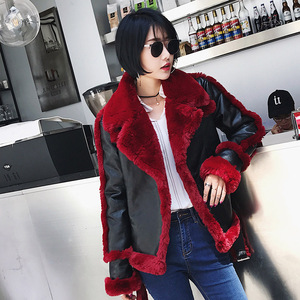 Chaqueta de esquila de oveja de piel sintética para mujer, chaqueta de Moto con patrón a cuadros en otoño, estilo tejido Suelto - Product Image 1