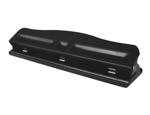Perforadora Manual de acero para escritorio, perforadora de tres agujeros de papel, <span class=keywords><strong>negra</strong></span>, ajustable - Product Image 2