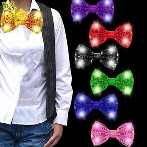 Hot bán 7.5 ''Light-Up sequin <span class=keywords><strong>BOW</strong></span> TIE cuốn tiểu thuyết giáng sinh Đảng ủng hộ với 4 đèn LED trắng cho trẻ em - Product Image 3