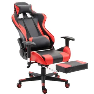 Racing Chair Racing Style PU Leather Gaming Chair With Retractable Footrest