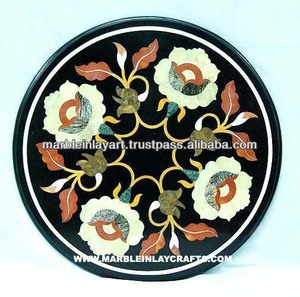 โต๊ะรับประทานอาหารทรงกลมฝังหินอ่อนลายพิเศษ - Product Image 1
