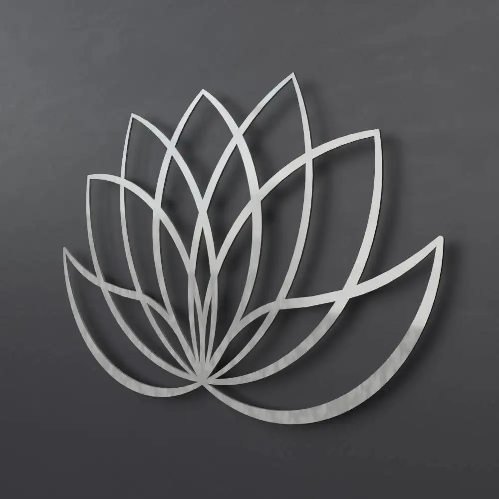 Metal Wall Hanging Art Lotus Flower In Corten