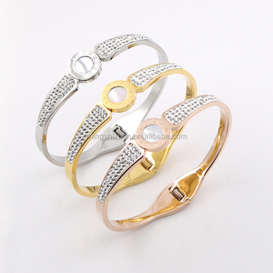 Bijoux pour fille de chine, prix d'usine, acier inoxydable, or Rose, argent, manchette, Bracelet - Product Image 2