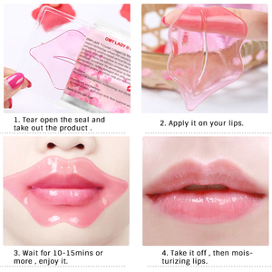 Cuidado de los labios de producto anti-arrugas rosado colágeno gel labios parche de costumbre crecer semilla - Product Image 6