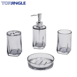 Accesorios de baño cilíndricos de plástico verde manzana - Product Image 2