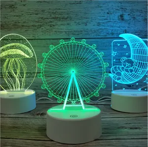 Di Vendita superiore Ruota Panoramica Nightlight Creativo Nuova Strana Ha Condotto La Lampada Sette-colore Faro Festival di Auto USB di Notte Della Lampada