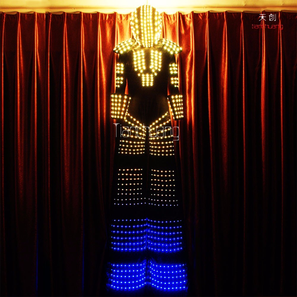 Programmé LED échassier Robot, incroyable sans fil DMX512 contrôlée LED robot échassier pour la danse