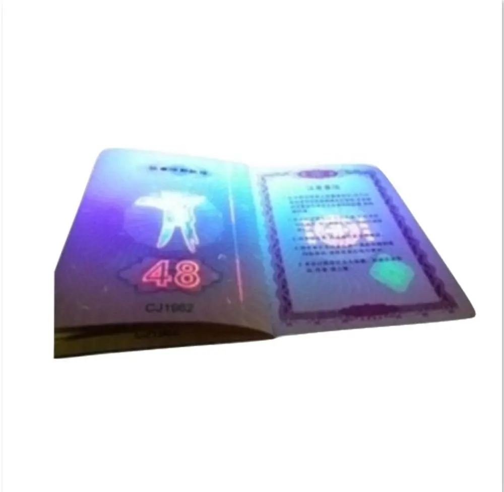 UV invisible booklet security watermark paper document printing booklet