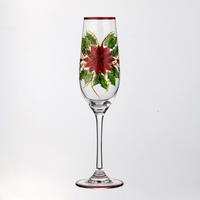 Ensemble de verres à vin en cristal sans plomb peints à la main Raymond, design vintage, 423 ml/15 oz, pour la maison, les hôtels et les cadeaux