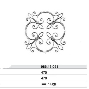 Thiết kế Trung Quốc Nhà cung cấp trang trí sắt Thanh Vuông Rosette - Product Image 2