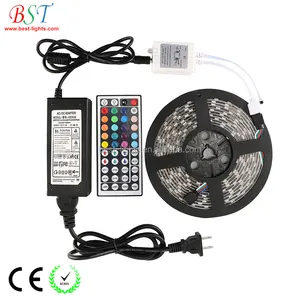 Tira de luces led rgb de 5m, 12V, 5050, resistente al agua, 300 led + 44 teclas Ir Remoto + rf adaptador rgb, kit de tiras Led