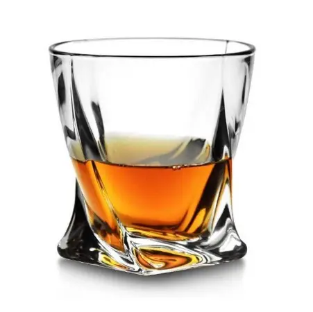 Wholesale 10oz Lead-free Crystal Twisted Whiskey Glasses Cup