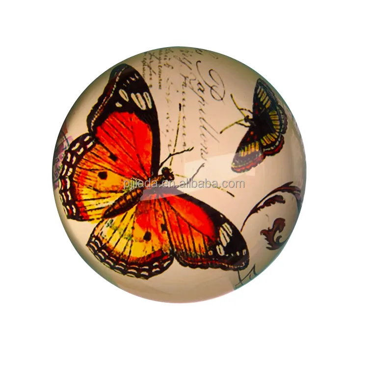 Atacado Dome Borboleta Paperweight Presentes E Artesanato Home Decor K9 Hemisfério De Cristal Paperweight