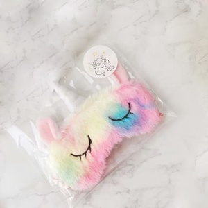 Vendita calda copri occhi per dormire graziosa benda ricamo <span class=keywords><strong>unicorno</strong></span> maschera per gli occhi pelosa - Product Image 3