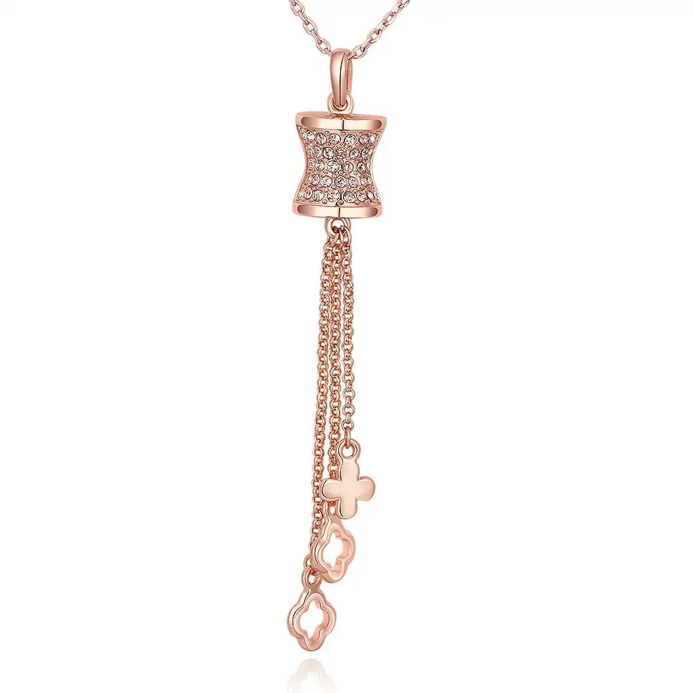 Clásico Austria Collar Colgante de Cristal Al Por Mayor de Oro Rosa/18 K Oro Verdadero Plateado Sapphire Forma Geométrica Árabe Joyería Noble